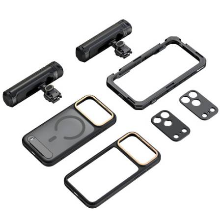 SmallRig 5540 - zestaw do filmowania, klatka, 2x obrotowy uchwyt (1x z wyzwalaczem), do iPhone 17 Pro - zawartość zestawu